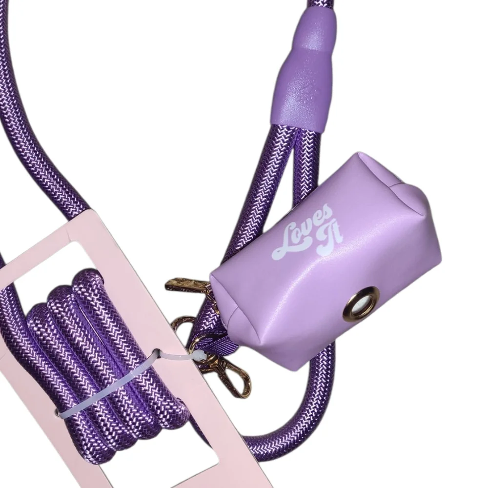 NWT Paris Hilton Lavender Dog Leash with Dispenser